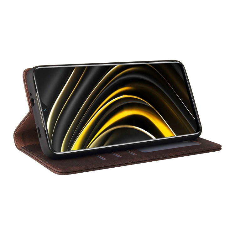 For Xiaomi Redmi Note 10 Simple Suction Closure Horizontal Flip Leather Case with Holder & Card S...