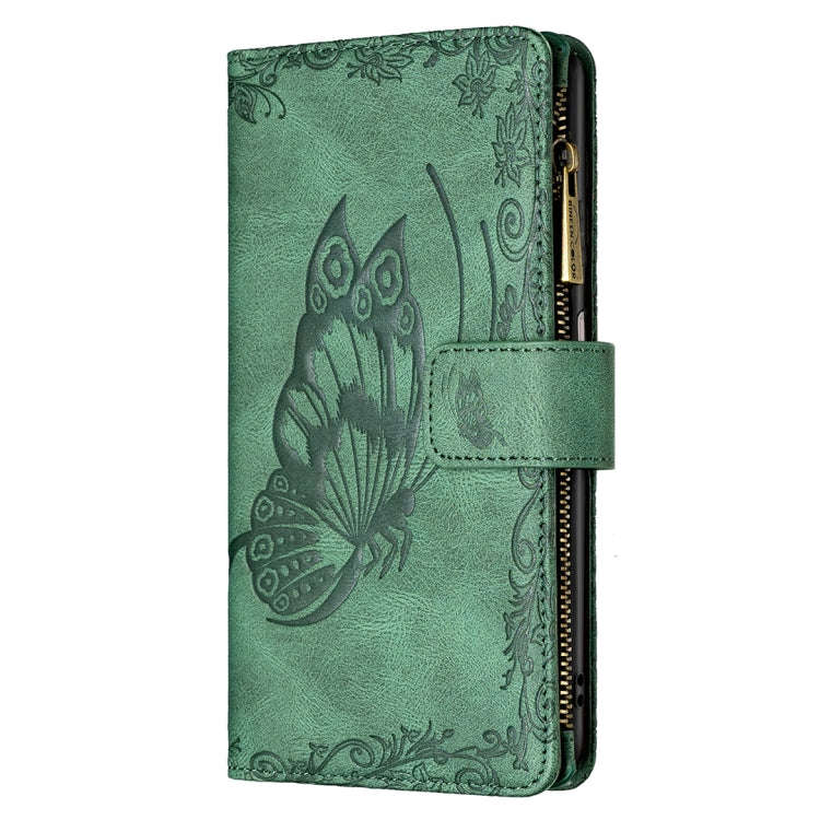 For Xiaomi Redmi 10 Flying Butterfly Embossing Pattern Zipper Horizontal Flip Leather Case with H...