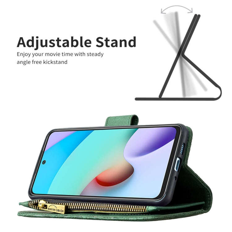 For Xiaomi Redmi 10 Flying Butterfly Embossing Pattern Zipper Horizontal Flip Leather Case with H...