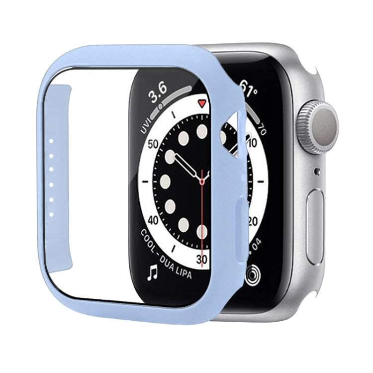 Shockproof PC Protective Case with Tempered Glass Film For Apple Watch Series 9 / 8 / 7 41mm(Ice ...