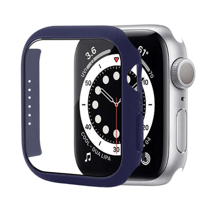 Shockproof PC Protective Case with Tempered Glass Film For Apple Watch Series 9 / 8 / 7 41mm(Midn...