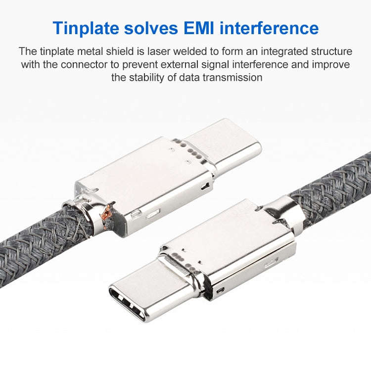100W USB-C / Type-C Male to USB-C / Type-C Male Full-function Data Cable with E-mark, Cable Lengt...