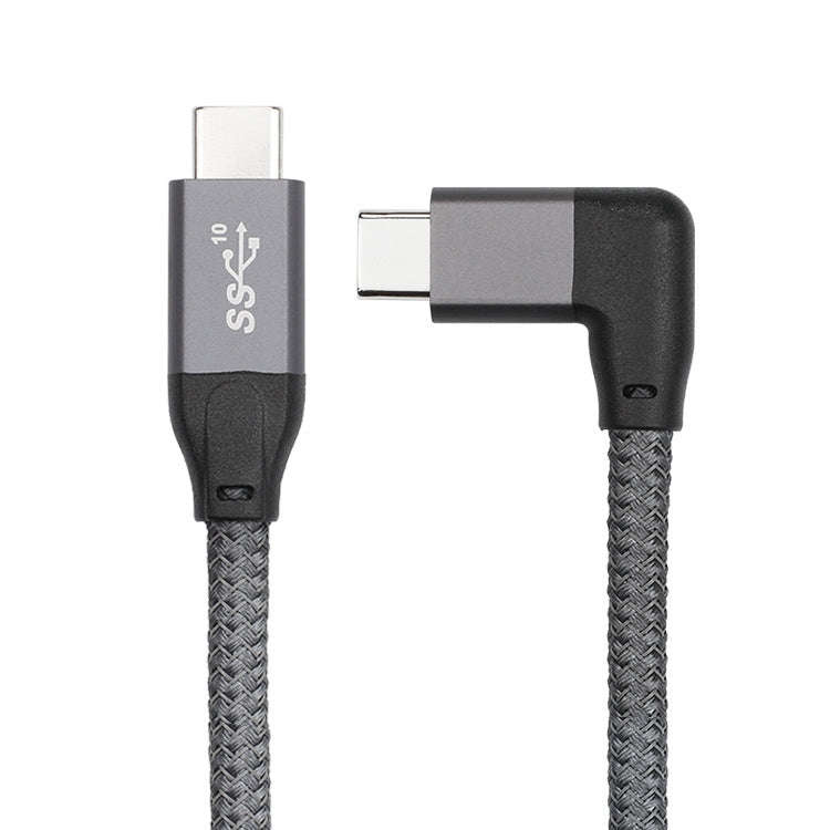 100W USB-C / Type-C Elbow to USB-C / Type-C Male Full-function Data Cable with E-mark, Cable Leng...