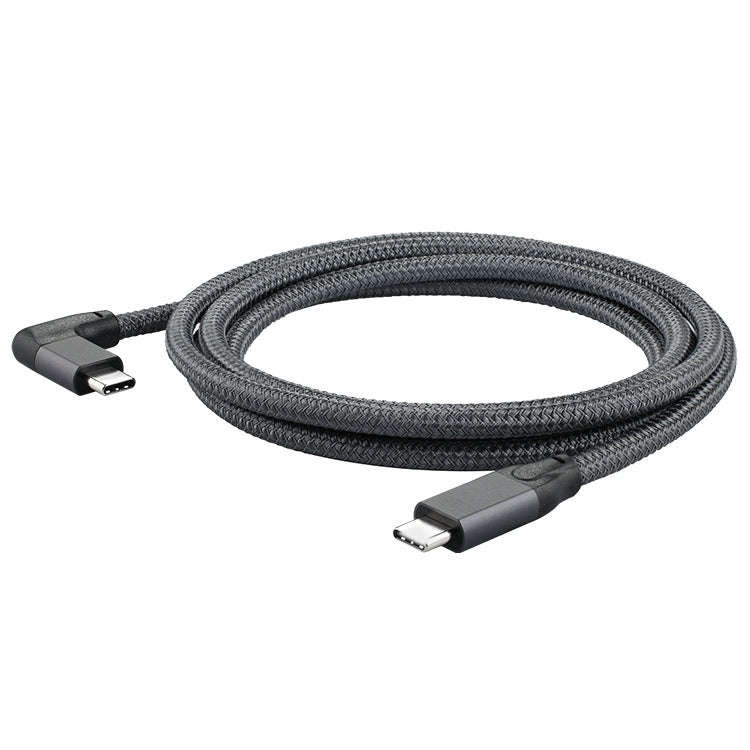 100W USB-C / Type-C Elbow to USB-C / Type-C Male Full-function Data Cable with E-mark, Cable Leng...