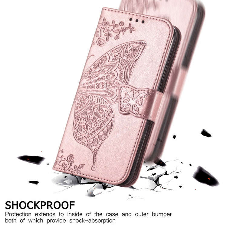 For Oukitel C21 Pro Butterfly Love Flower Embossed Horizontal Flip Leather Case with Holder & Car...
