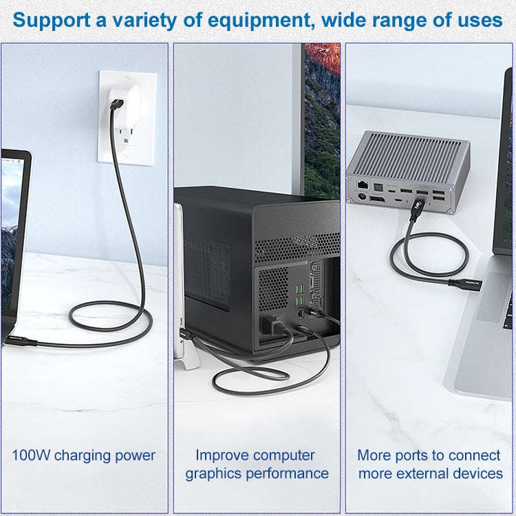 100W USB-C / Type-C 4.0 Male to USB-C / Type-C 4.0 Male Full-function Data Cable for Thunderbolt ...