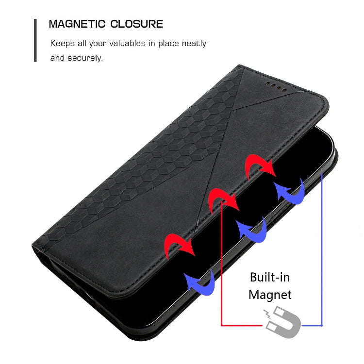 For Xiaomi Redmi 10 Diamond Pattern Splicing Skin Feel Magnetic Horizontal Flip Leather Case with...