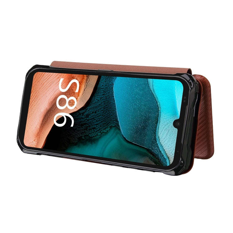 For Doogee S86 / S86 Pro Carbon Fiber Texture Horizontal Flip TPU + PC + PU Leather Case with Car...