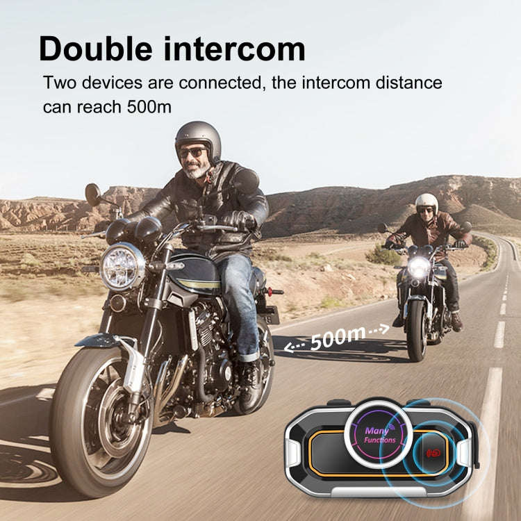 V9 Pro Motorcycle Helmet Bluetooth Walkie-talkie Support FM(Black)