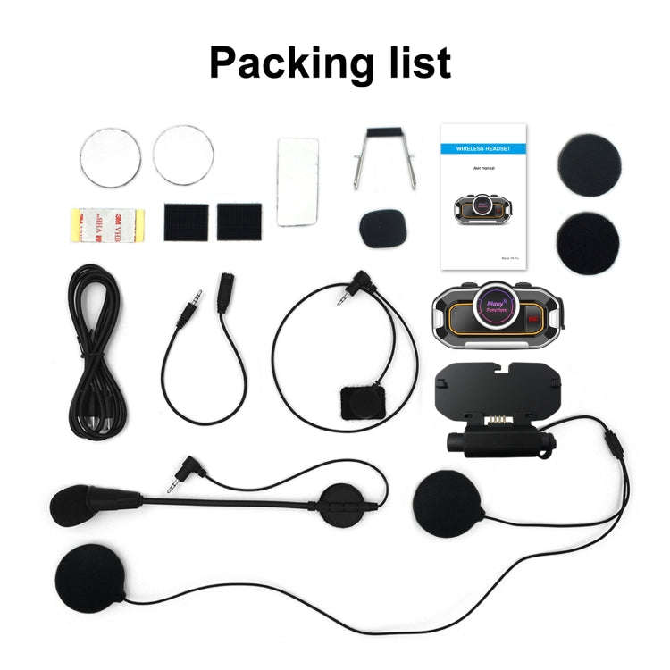 V9 Pro Motorcycle Helmet Bluetooth Walkie-talkie Support FM(Black)