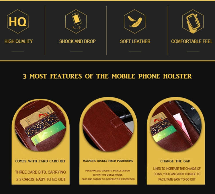 For UMIDIGI A11 Pro Max idewei Crazy Horse Texture Horizontal Flip Leather Case with Holder & Car...