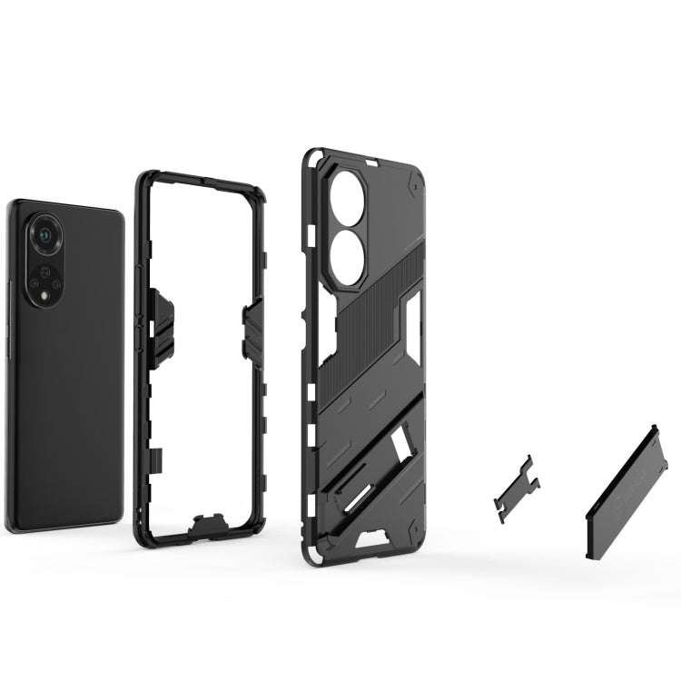 For Huawei nova 9 Punk Armor 2 in 1 PC + TPU Shockproof Case with Invisible Holder(Light Red)