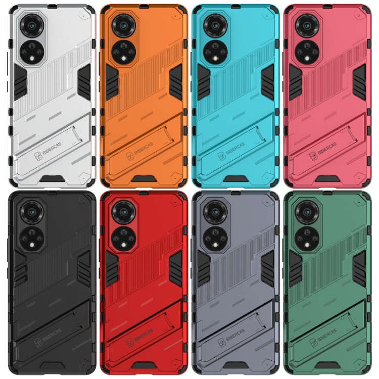 For Huawei nova 9 Punk Armor 2 in 1 PC + TPU Shockproof Case with Invisible Holder(Light Red)