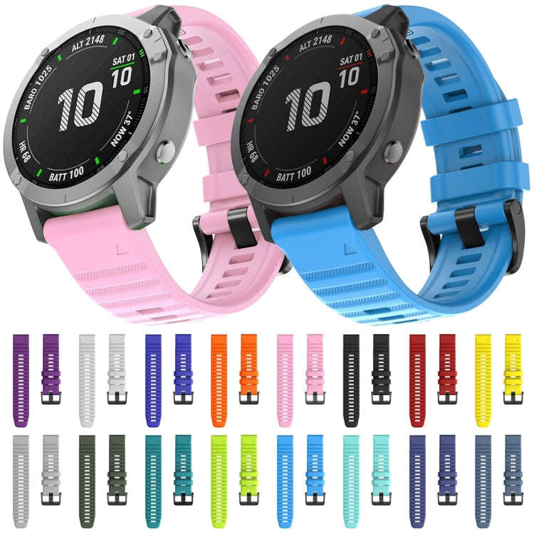 For Garmin Fenix 6 22mm Silicone Smart Watch Watch Band(Pink)