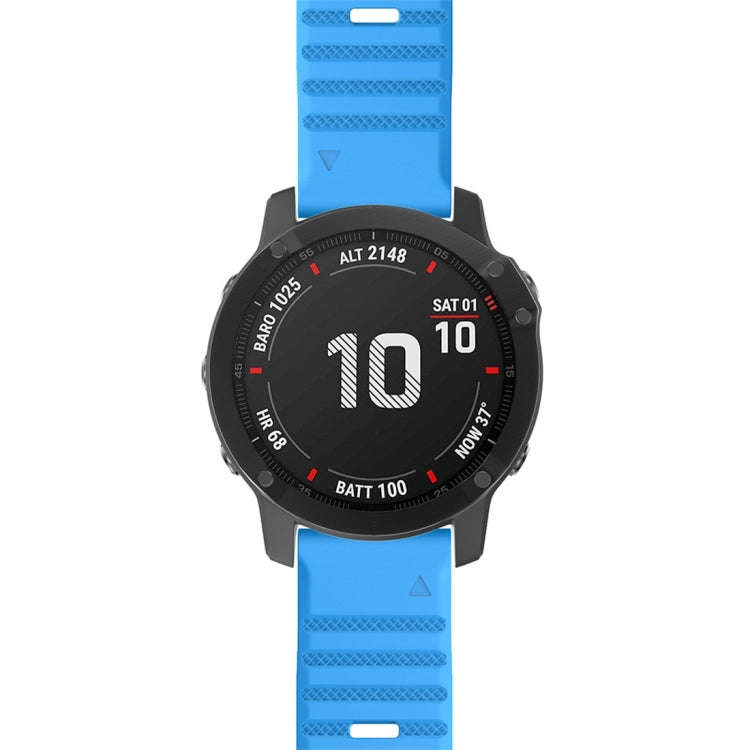 For Garmin Fenix 6X 26mm Silicone Smart Watch Watch Band(Sky Blue)