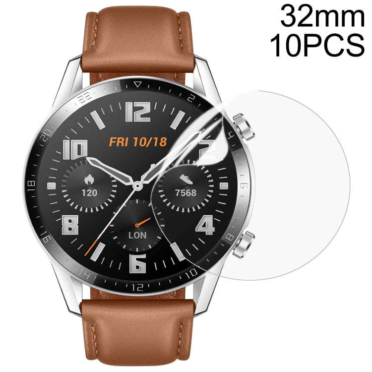 D32mm 10 PCS TPU Round HD Soft Hydrogel Film Watch Screen Protector
