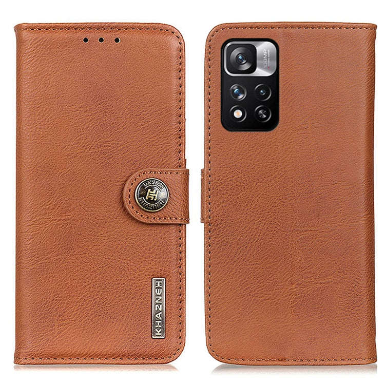 For Xiaomi Redmi Note 11 Pro / Redmi Note 11 Pro+ 5G / Mi 11i KHAZNEH Cowhide Texture Horizontal ...