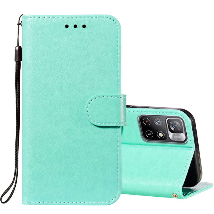 For Xiaomi Redmi Note 11 Solid Color Leather Phone Case with Holder & Card Slots & Wallet & Lanya...