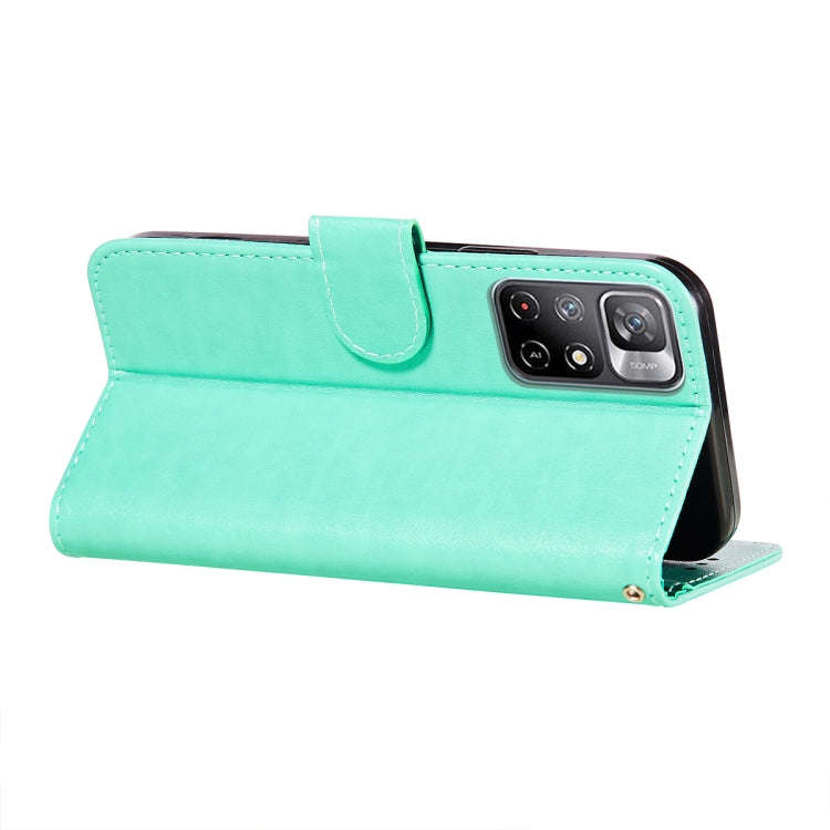 For Xiaomi Redmi Note 11 Solid Color Leather Phone Case with Holder & Card Slots & Wallet & Lanya...
