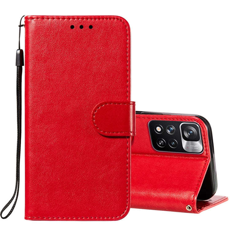 For Xiaomi Redmi Note 11 Pro Solid Color Leather Phone Case with Holder & Card Slots & Wallet & L...