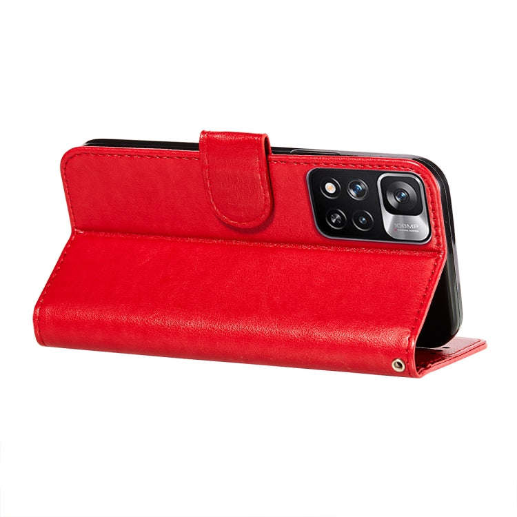 For Xiaomi Redmi Note 11 Pro Solid Color Leather Phone Case with Holder & Card Slots & Wallet & L...