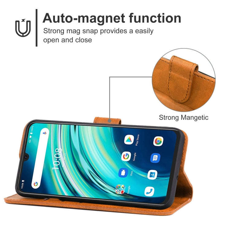 Leather Phone Case For UMIDIGI A9 Pro / A9 Pro 2021 (Brown)