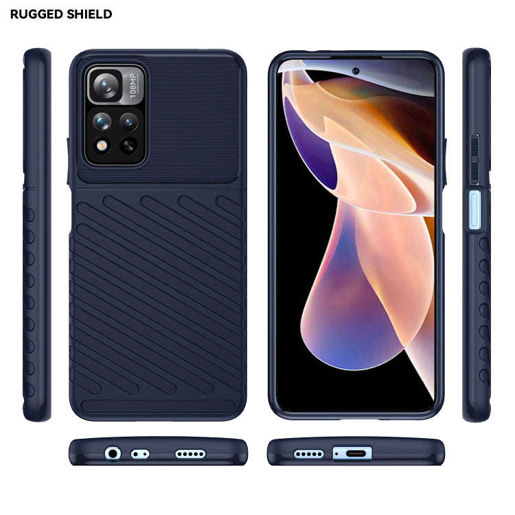For Xiaomi Redmi Poco M4 Pro 5G Thunderbolt Shockproof TPU Soft Phone Case(Blue)