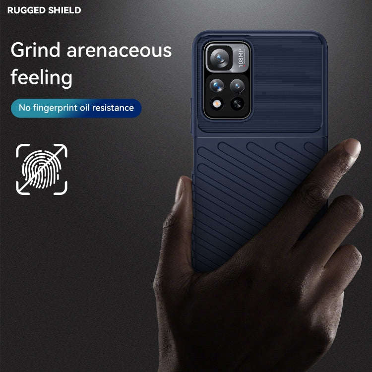 For Xiaomi Redmi Poco M4 Pro 5G Thunderbolt Shockproof TPU Soft Phone Case(Blue)