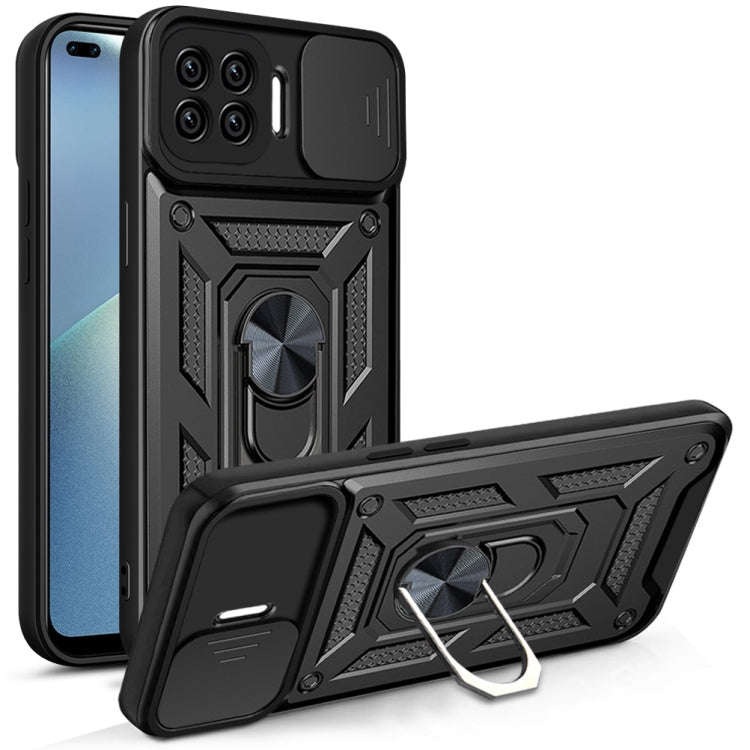 For OPPO A93 5G / A74 5G / A54 5G Sliding Camera Cover Design TPU+PC Phone Protective Case(Black)