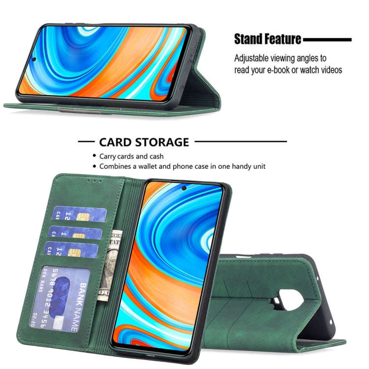 For Xiaomi Redmi Note 9 Pro / 9 Pro Max / 9s Magnetic Splicing Leather Phone Case(Green)