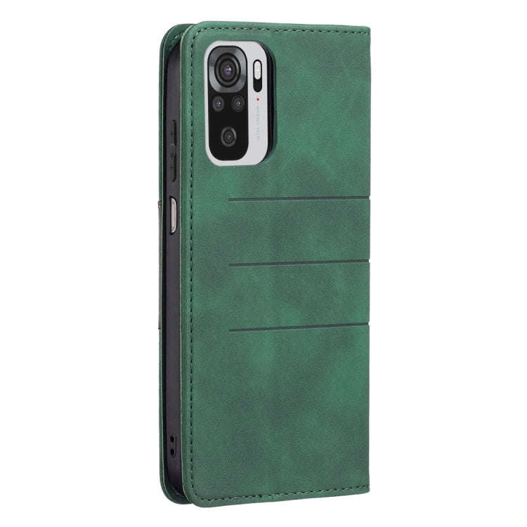 For Xiaomi Redmi Note 10 4G / 10S Magnetic Splicing Leather Phone Case(Green)