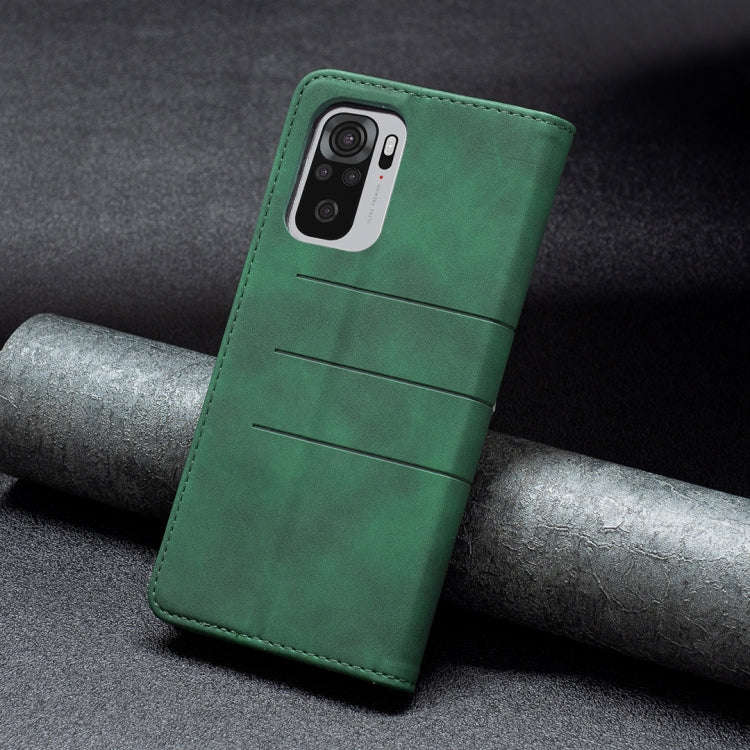 For Xiaomi Redmi Note 10 4G / 10S Magnetic Splicing Leather Phone Case(Green)