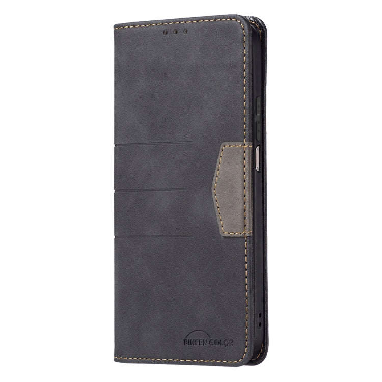 For Xiaomi Poco M3 / Redmi Note 9 4G Magnetic Splicing Leather Phone Case(Black)