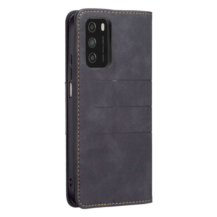 For Xiaomi Poco M3 / Redmi Note 9 4G Magnetic Splicing Leather Phone Case(Black)