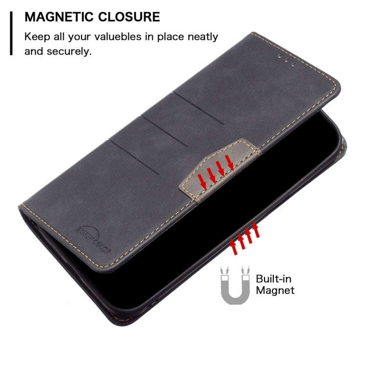 For Xiaomi Poco M3 / Redmi Note 9 4G Magnetic Splicing Leather Phone Case(Black)