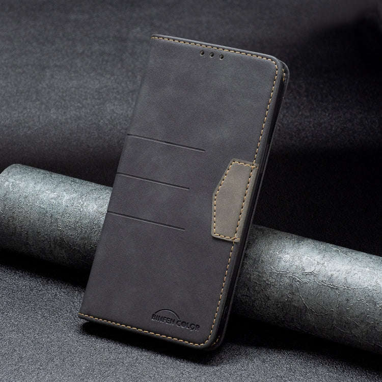 For Xiaomi Poco M3 / Redmi Note 9 4G Magnetic Splicing Leather Phone Case(Black)