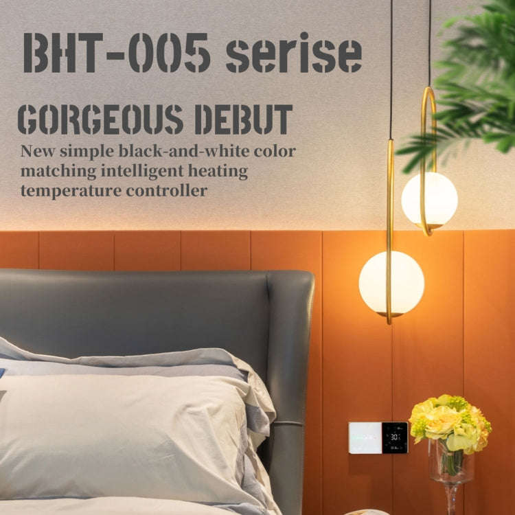 BHT-005-GBLW 220V AC 16A Smart Home Heating Thermostat for EU Box, Control Electric Heating with ...