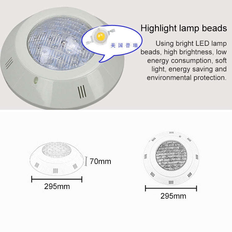 Swimming Pool ABS Wall Lamp LED Underwater Light, Power:9W(Yellow)