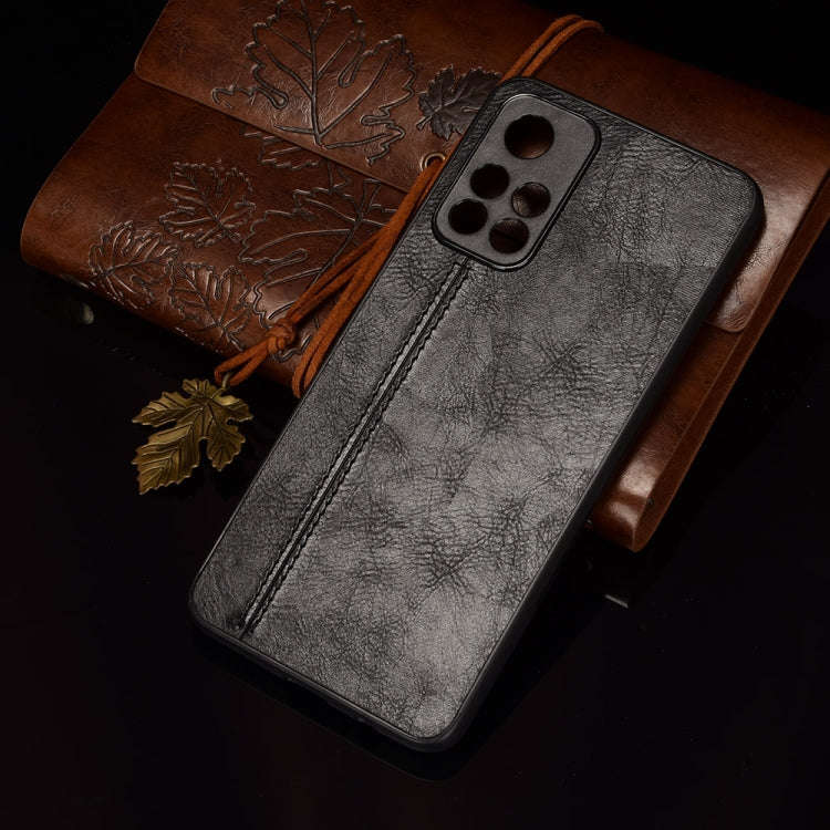 For Xiaomi Redmi Note 11 5G Sewing Cow Pattern Skin Phone Case(Black)