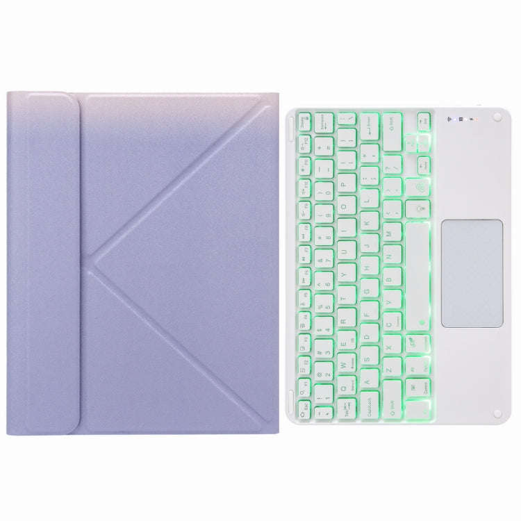 H-102CS Touch Backlight Bluetooth Keyboard Leather Case with Rear Three-fold Holder For iPad 10.2...