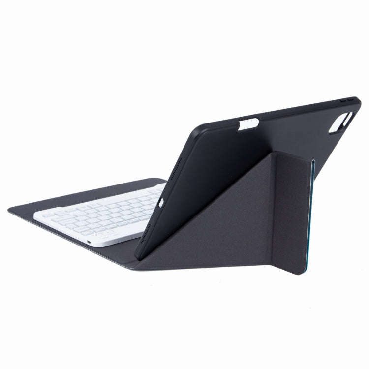 H-102S3 Tri-color Backlight Bluetooth Keyboard Leather Case with Rear Three-fold Holder For iPad ...