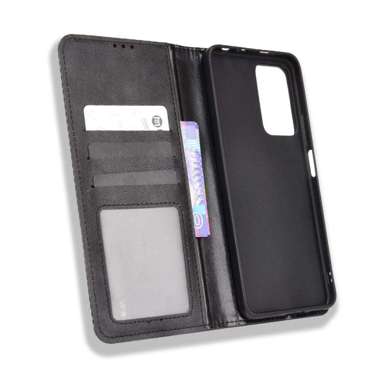 For Xiaomi Redmi Note 11 Pro / 11 Pro+ Magnetic Buckle Retro Texture Leather Case(Black)
