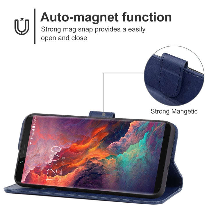 Leather Phone Case For Oukitel K10(Blue)