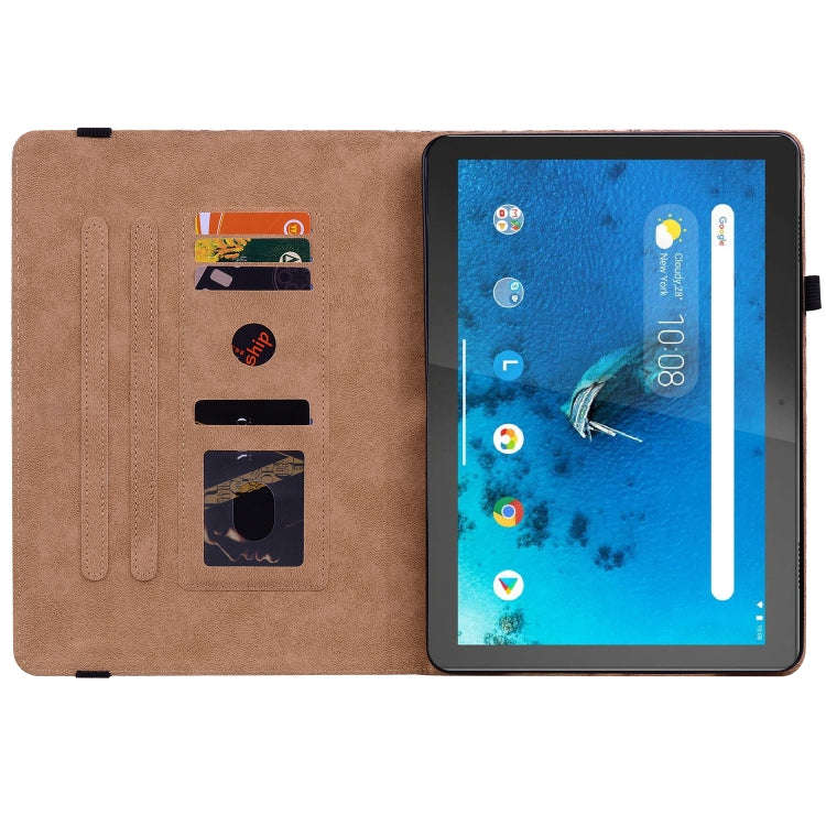 For Lenovo Tab  M10 TB-X605L Color Weave Leather Tablet Case with Holder(Black)