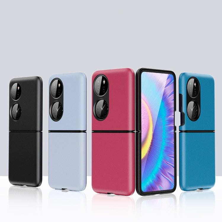 For Huawei P50 Pocket Contrasting Quicksand PC + Silicone Shockproof Phone Case(Sea Blue)