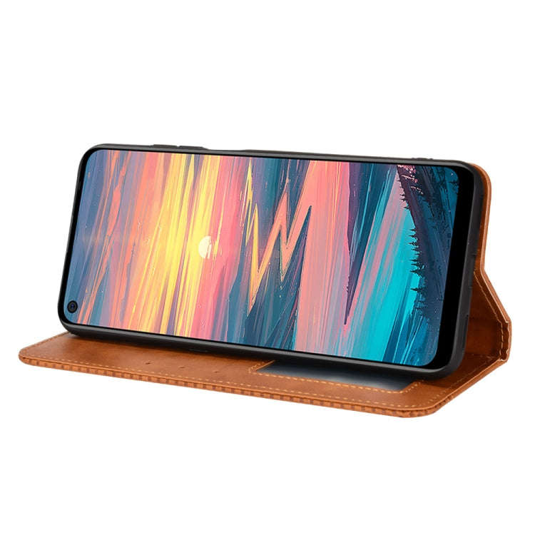 For Oukitel K9 Pro Magnetic Buckle Retro Texture Leather Phone Case(Brown)