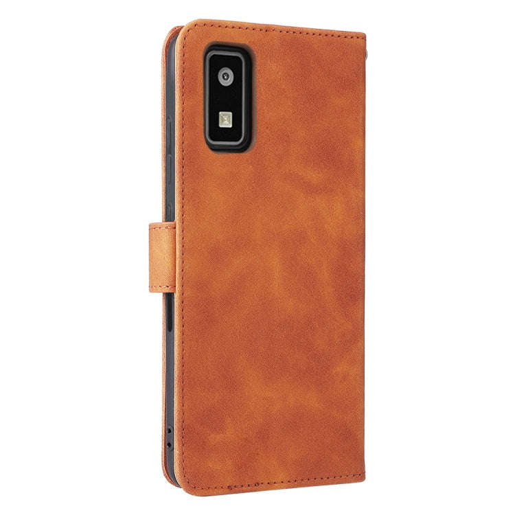 For Sharp Aquos Wish SHG06 Skin Feel Magnetic Buckle Calf Texture PU Phone Case(Brown)