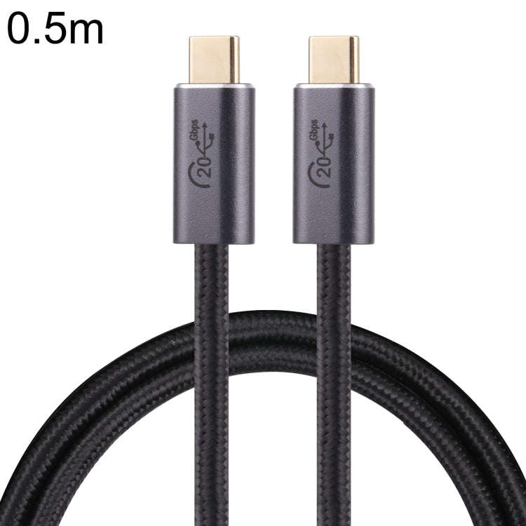 20Gbps USB 3.2 USB-C / Type-C Male to USB-C / Type-C Male Braided Data Cable, Cable Length:0.5m(B...