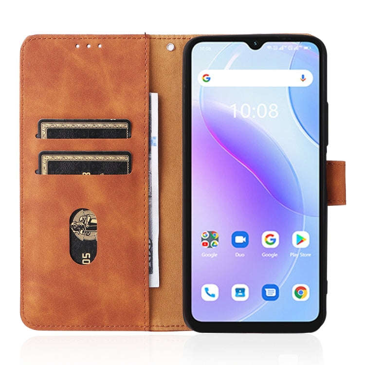 For UMIDIGI A11S Skin Feel Magnetic Buckle Leather Phone Case(Brown)