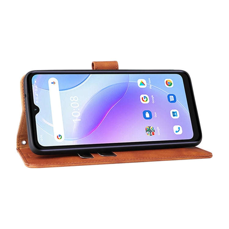 For UMIDIGI A11S Skin Feel Magnetic Buckle Leather Phone Case(Brown)